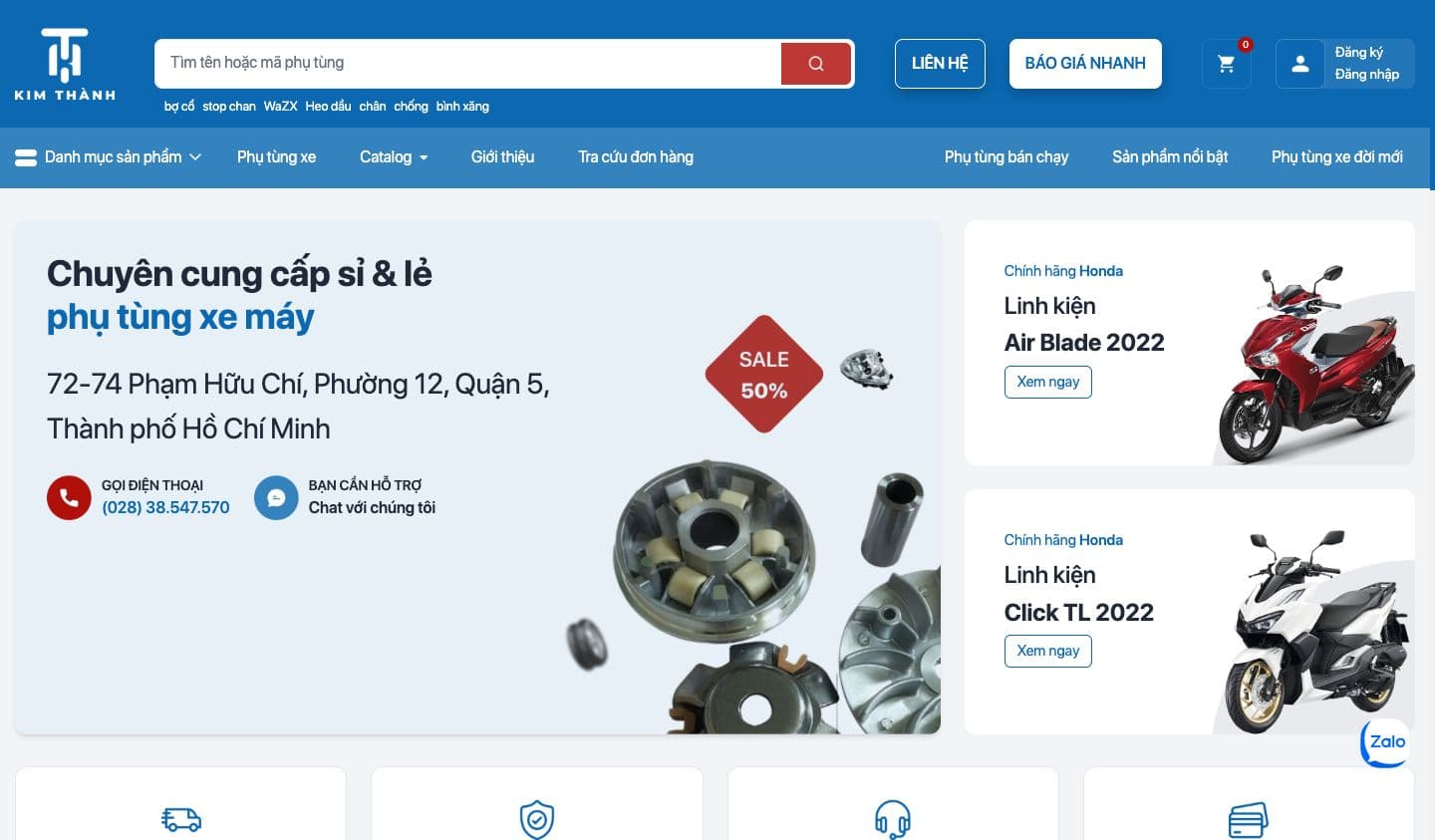 Screenshot of the Kim Thanh website
