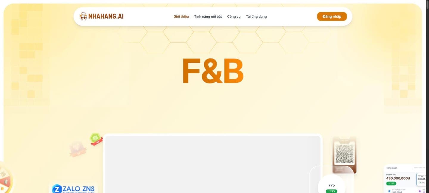 Screenshot of the NHAHANG.AI website